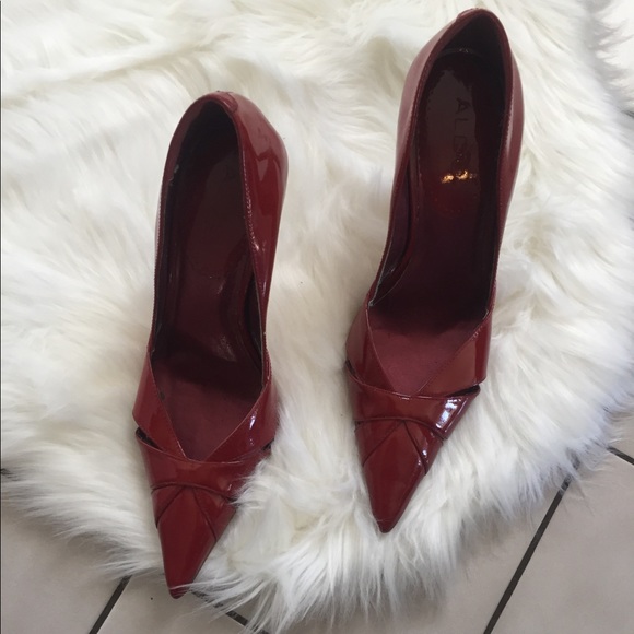 ALDO 👠 Red Patent Leather Cutout Stilettos - Picture 4 of 8